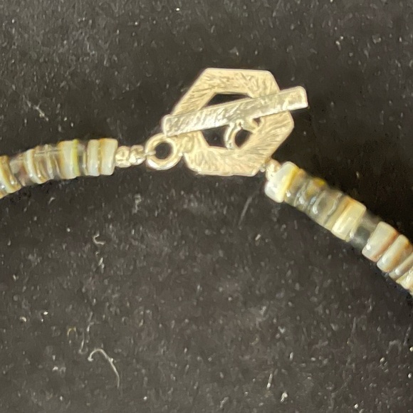 Hand Crafted  One of a Kind Choker Set in Agate/Labradorite/Shell/Coral & Silver - Picture 3 of 7